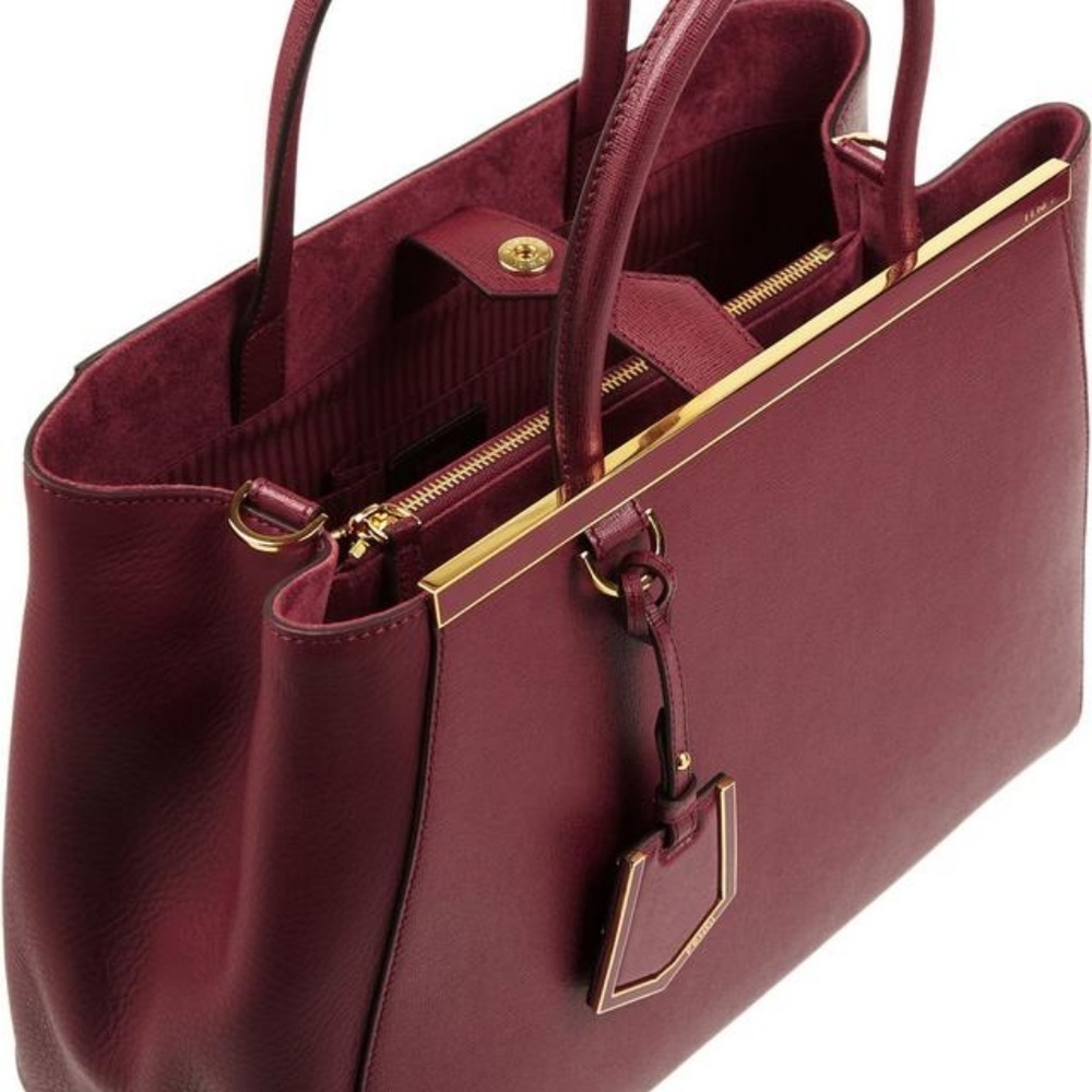Fendi Burgundy Leather 2 Jours 2way 868399 - Picture 2 of 8